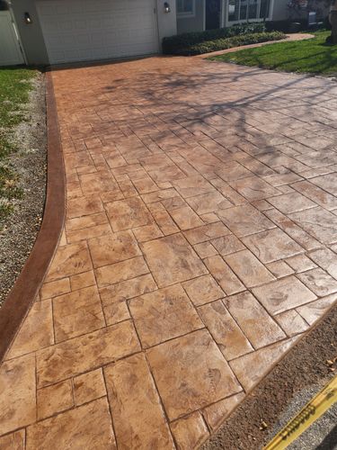 Stamped Concrete Installation for Beautiful and Affordable Stamped Concrete by Castilla Concrete Finish Design Corp in Sunrise, FL