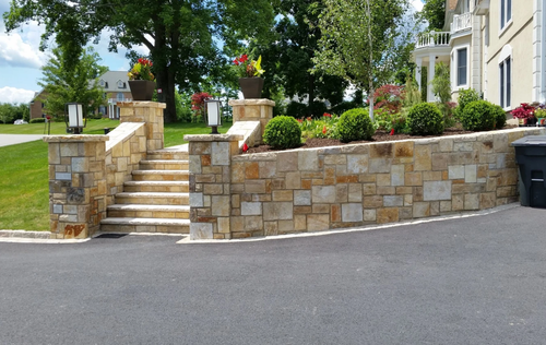 Retaining Wall installation for Arrowhead Masonry LLC  in Washington County, RI