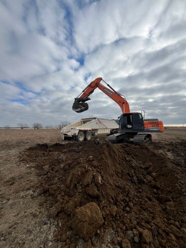 Excavation and site prep for South Prairie Construction in Graham, TX