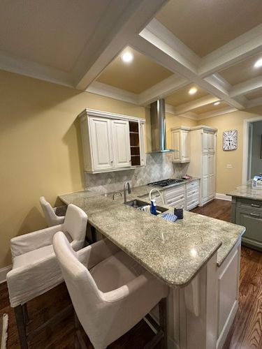 Custom Cabinet Finishing for Tony's Prestige Painting in Topsail Beach, NC