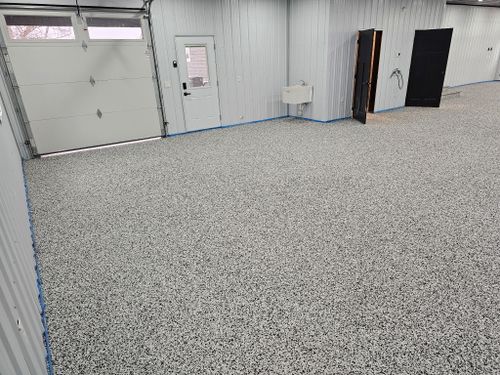 Ployaspartic Chip Coating for Majestic Concrete and Landscape in Cross Lake, MN