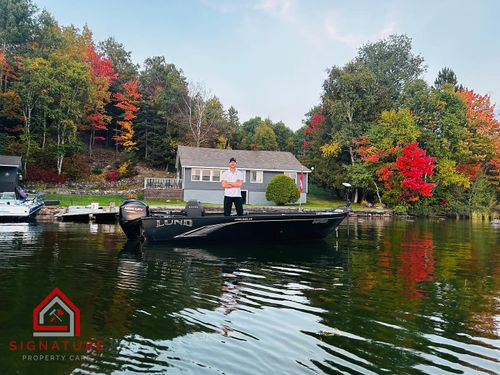 Christmas light installation for Signature Property Care Inc. in Greater Sudbury, ON