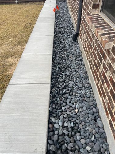River Rock & Gravel Installs for Magnolia Landscape & Design in Aledo, TX