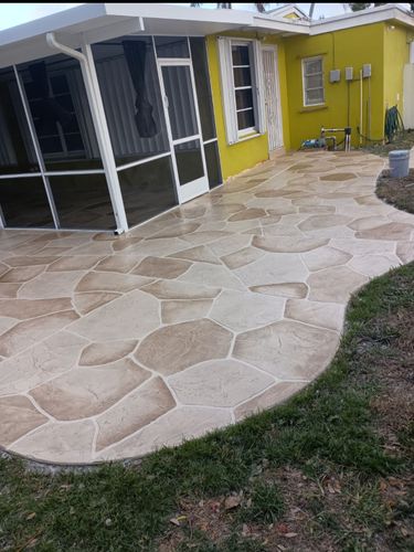 Pool Deck/ Patio for Beautiful and Affordable Stamped Concrete by Castilla Concrete Finish Design Corp in Sunrise, FL