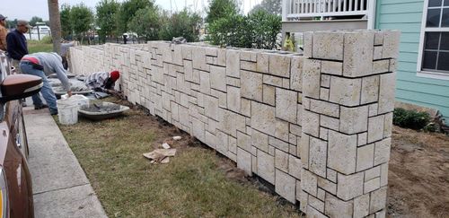 Retaining Wall Installation for Bianchi Construction Company Inc in Southport, NC