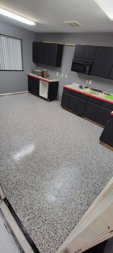 Ployaspartic Chip Coating for Majestic Concrete and Landscape in Cross Lake, MN