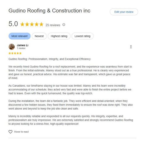  for Gudino Roofing & Construction in Winter Haven, FL