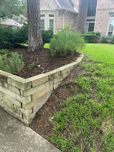 Landscape Installation for Lonestar Masonry in Pasadena, TX