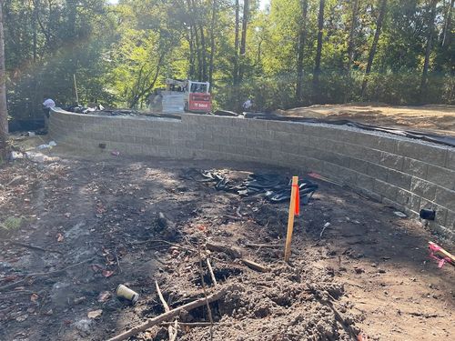 Retaining Wall Installation for Bianchi Construction Company Inc in Southport, NC