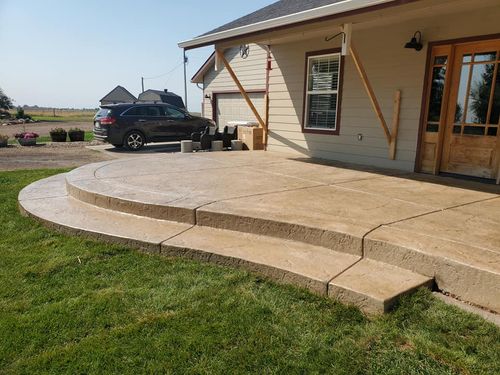 Stamped Concrete Installation for Bazaldua Productions LLC. in Fort Collins, Colorado