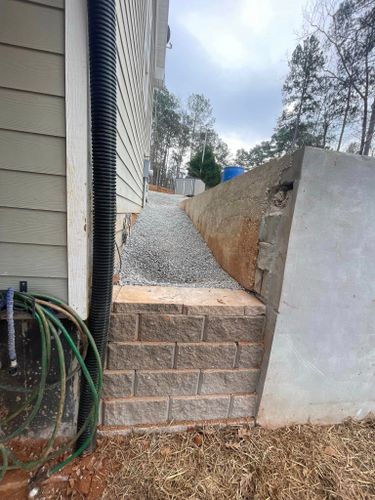 Retaining Wall Construction for Top Notch Tractor Work LLC in Milledgeville, GA