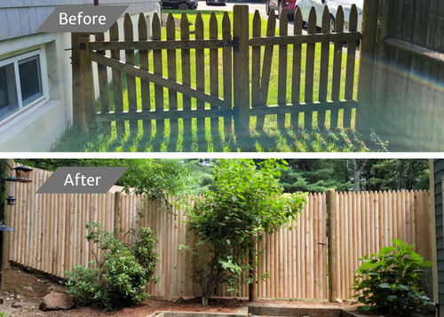 Before and After for Azorean Fence in Peabody, MA