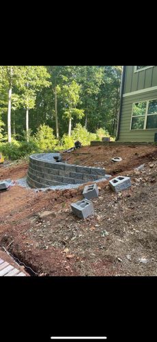 Retaining Wall for E&T Outdoor Pros in LaGrange, GA