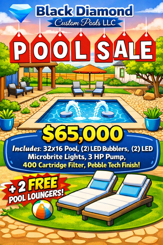 Custom Pool Package for Black Diamond Custom Pools LLC in Azle, TX