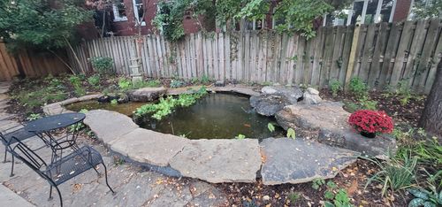 Pond installation for VQ Land & Stone in St. Louis, MO