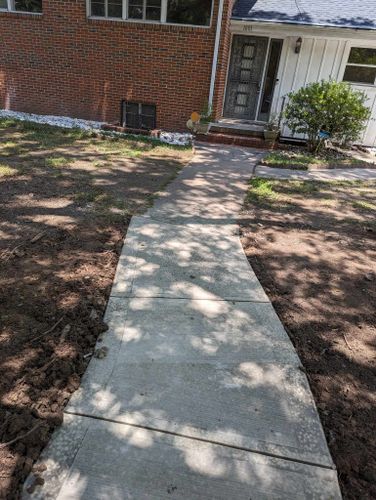 Stamped Concrete Installation for Burning it Concrete LLC in Raleigh, NC