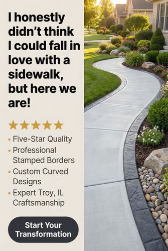 Sidewalk Installation for Immaculate Concrete and Construction in Troy, IL