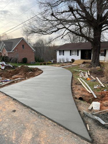 Sidewalk Installation  for Arce’s concrete finishing in Winston Salem, NC