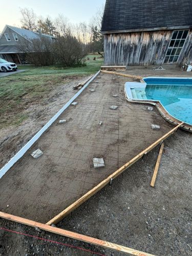 Concrete Slab Construction for Graham & Schriner Construction in Hinsdale, NH