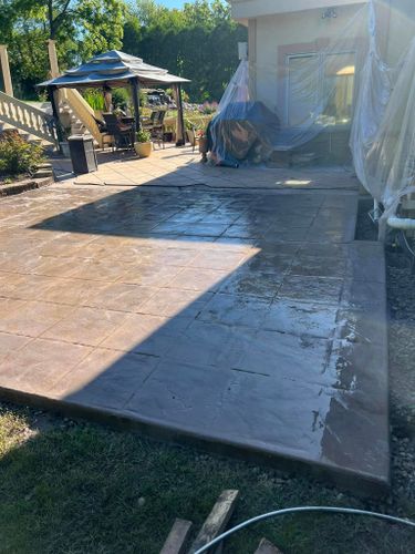 Stamped Concrete Installation for Luna Dynasty Concrete in Chicago, IL