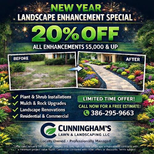 Commercial Landscaping for Cunningham's Lawn & Landscaping LLC in Daytona Beach, Florida