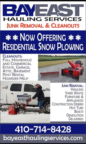 Snow Plowing Services for Bay East Hauling Services & Junk Removal in Grasonville, MD