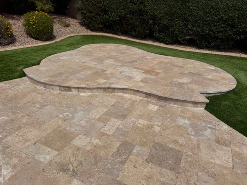 Travertine Install for Desert Oasis Hardscape LLC  in Scottsdale, Arizona
