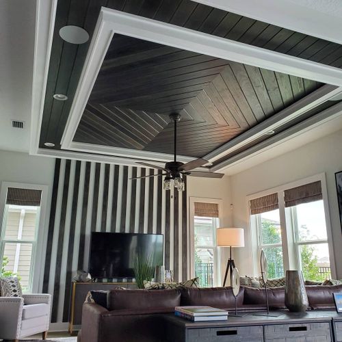 Accent Walls, Ceiling Beams, Tounge & Groove Ceilings, and more.... for Florida Coastal Carpentry LLC.  in Flagler County, FL