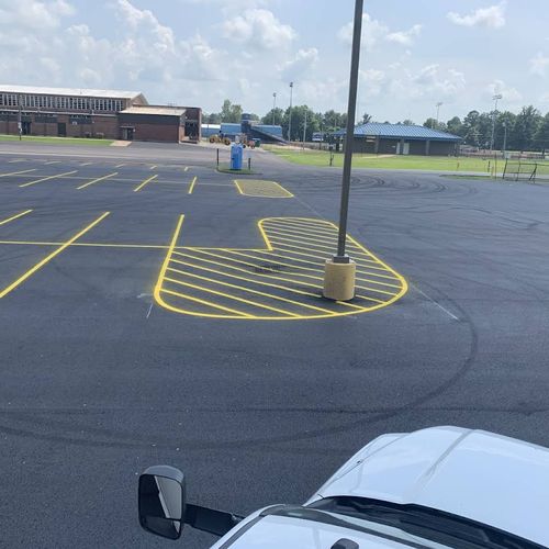 Parking Lot Pressure Washing for Straight Line Striping in Little Rock, AR