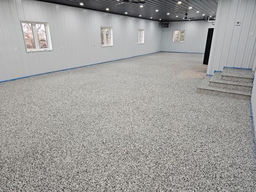 Ployaspartic Chip Coating for Majestic Concrete and Landscape in Cross Lake, MN
