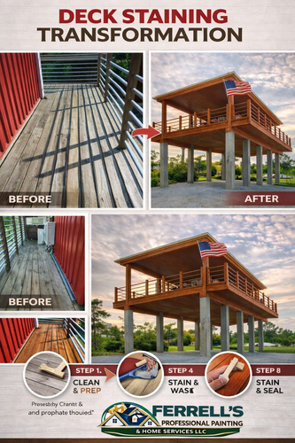 Interior/Exterior Staining for Ferrell’s Professional Painting & Home Services LLC in Panama City Beach, FL