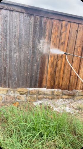 Fence Staining for Magnolia Landscape & Design in Aledo, TX