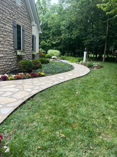 Flagstone Walkway Installation for Elevate Landscape & Hardscape in West Jefferson, OH