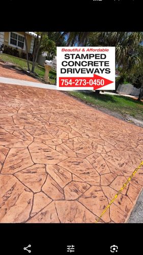 Concrete Driveway  for Beautiful and Affordable Stamped Concrete by Castilla Concrete Finish Design Corp in Sunrise, FL