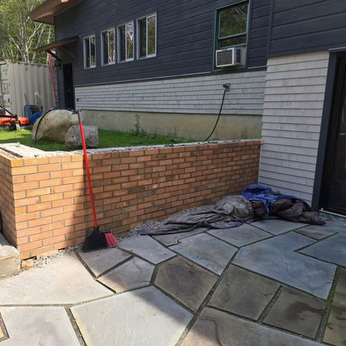 Retaining Wall Construction for 207 Stone Work in Gray, ME