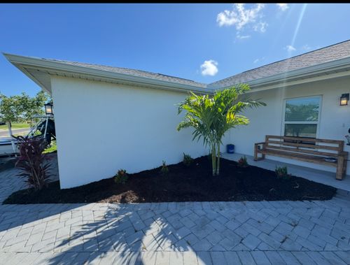 Mulch and rocks installation for BH Lawn and Landscape in Fort Myers, FL