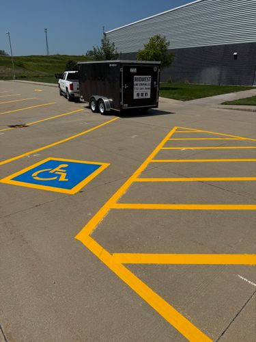 Line Striping for Midwest Line Striping LLC in Spirit Lake, IA