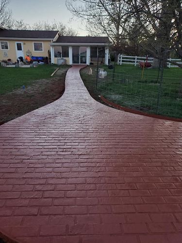 Stamped Concrete Installation for Bazaldua Productions LLC. in Fort Collins, Colorado