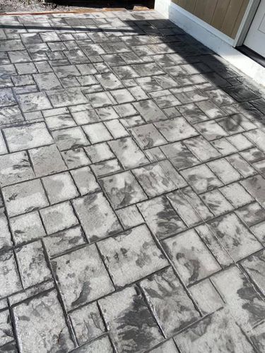 Stamped Concrete Installation for Azores Concrete L.T.D. in Port Jefferson Station, NY