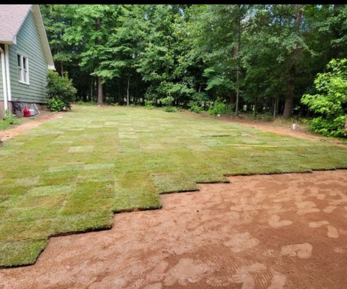 Sod & Irrigation Installation for D&D Unlimited Landscaping in Hartwell, GA