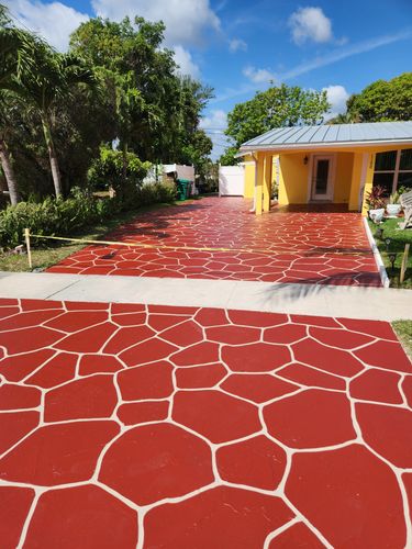 Stamped Concrete Installation for Beautiful and Affordable Stamped Concrete by Castilla Concrete Finish Design Corp in Sunrise, FL