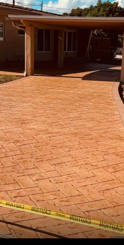 Stamped Concrete Installation for Beautiful and Affordable Stamped Concrete by Castilla Concrete Finish Design Corp in Sunrise, FL