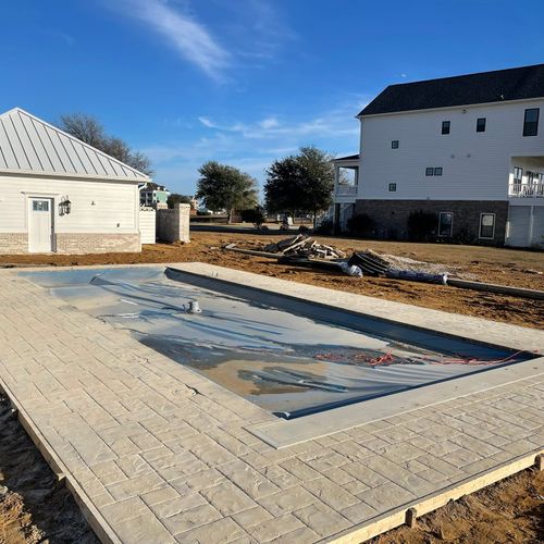 Stamped Concrete Installation for Concrete Cowboyz in Greenville, NC