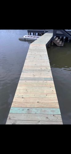 New Dock Construction for Moore Lake Living LLC in Leesburg, TX
