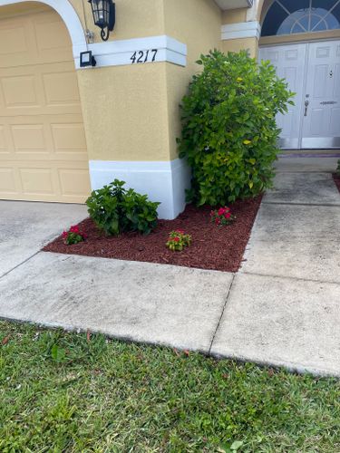 Mulch and rocks installation for BH Lawn and Landscape in Fort Myers, FL