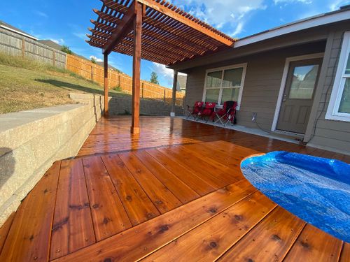 Deck stain and seal for Ansley Staining and Exterior Works in New Braunfels, TX