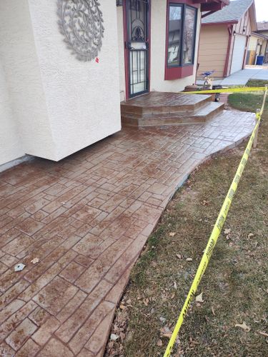 Stamped Concrete Installation for Co Custom Concrete and Overlays in Colorado Springs, CO