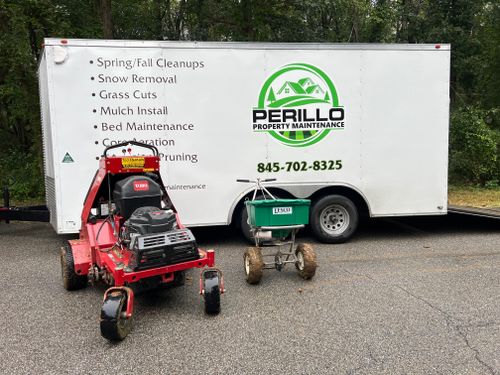 Aerating and overseeding for Perillo Property maintenance in Hopewell Junction, NY