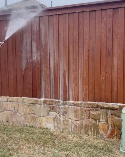 Fence Staining for Magnolia Landscape & Design in Aledo, TX