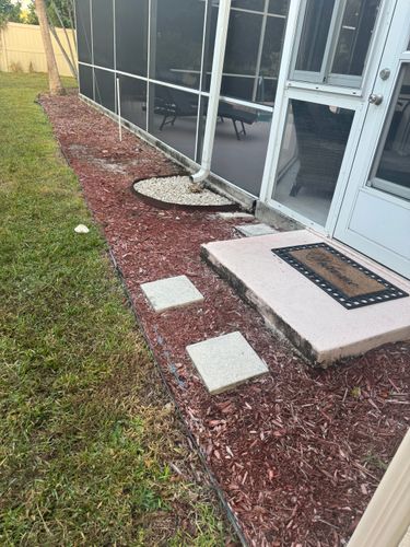 Mulch and rocks installation for BH Lawn and Landscape in Fort Myers, FL